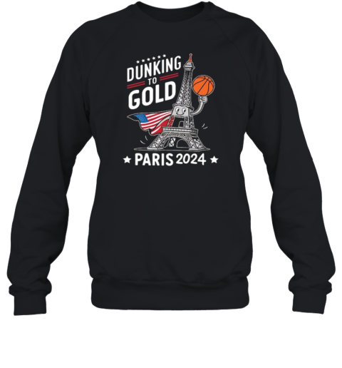 Dunking To Gold Team Usa Basketball Olympic Paris 2024 T-Shirt