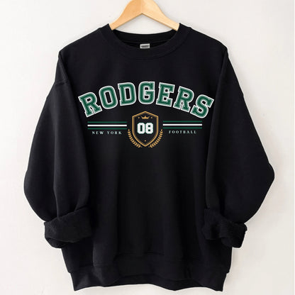 Aaron Rodgers Vintage Style Jets Crewneck Sweatshirt York Football Jersey Shirt