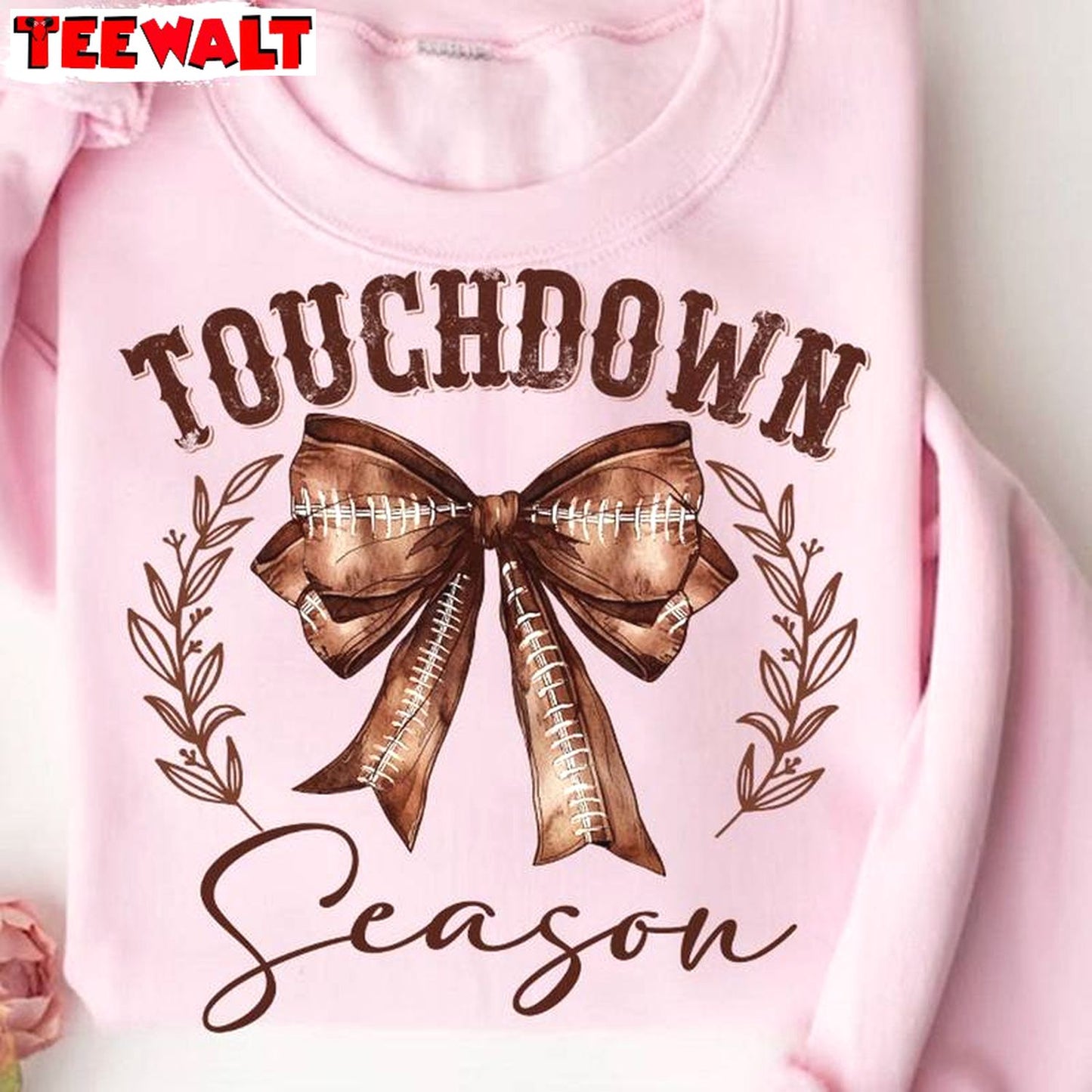 Touchdown Season Coquette Short Sleeve , Must Have Coquette Football Sweater Hoodie