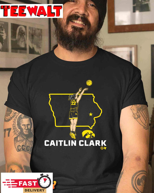 Caitlin Clark State Star - Iowa Basketball T-Shirt