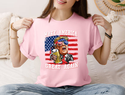 Patriotic Trump MAGA Shirt With Flag Design