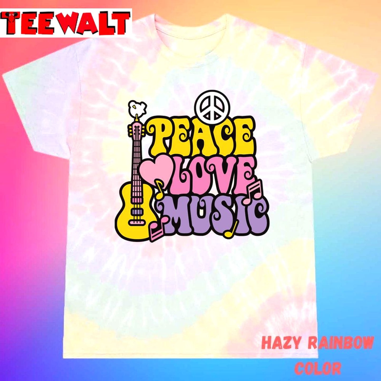 Peace Love Music Unisex Tie Dye Tee