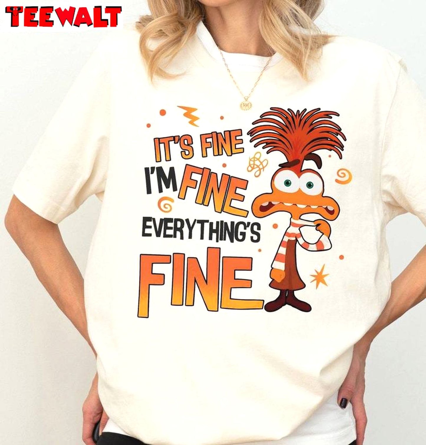 Inside Out 2 New Rare Shirt, Everything Is Fine Anxiety Inside Out Crewneck Long Sleeve