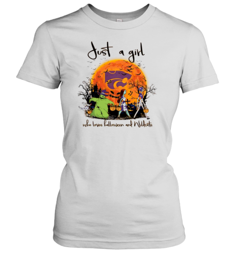 Just A Girl Who Love Halloween And Kansas State Wildcats Football T-Shirt