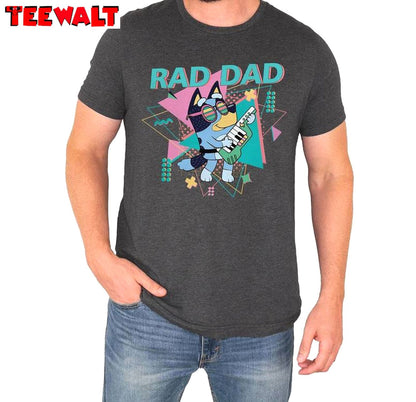 Limited Bluey Rad Dad Shirt, Groovy Rad Dad Club Crewneck Long Sleeve