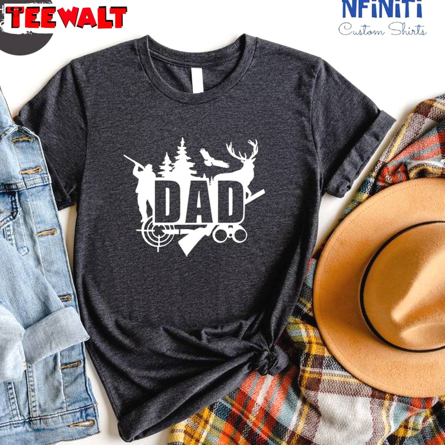 Must Have Hunter Dad Shirt, New Rare Hunting Dad T Shirt Crewneck Short Sleeve