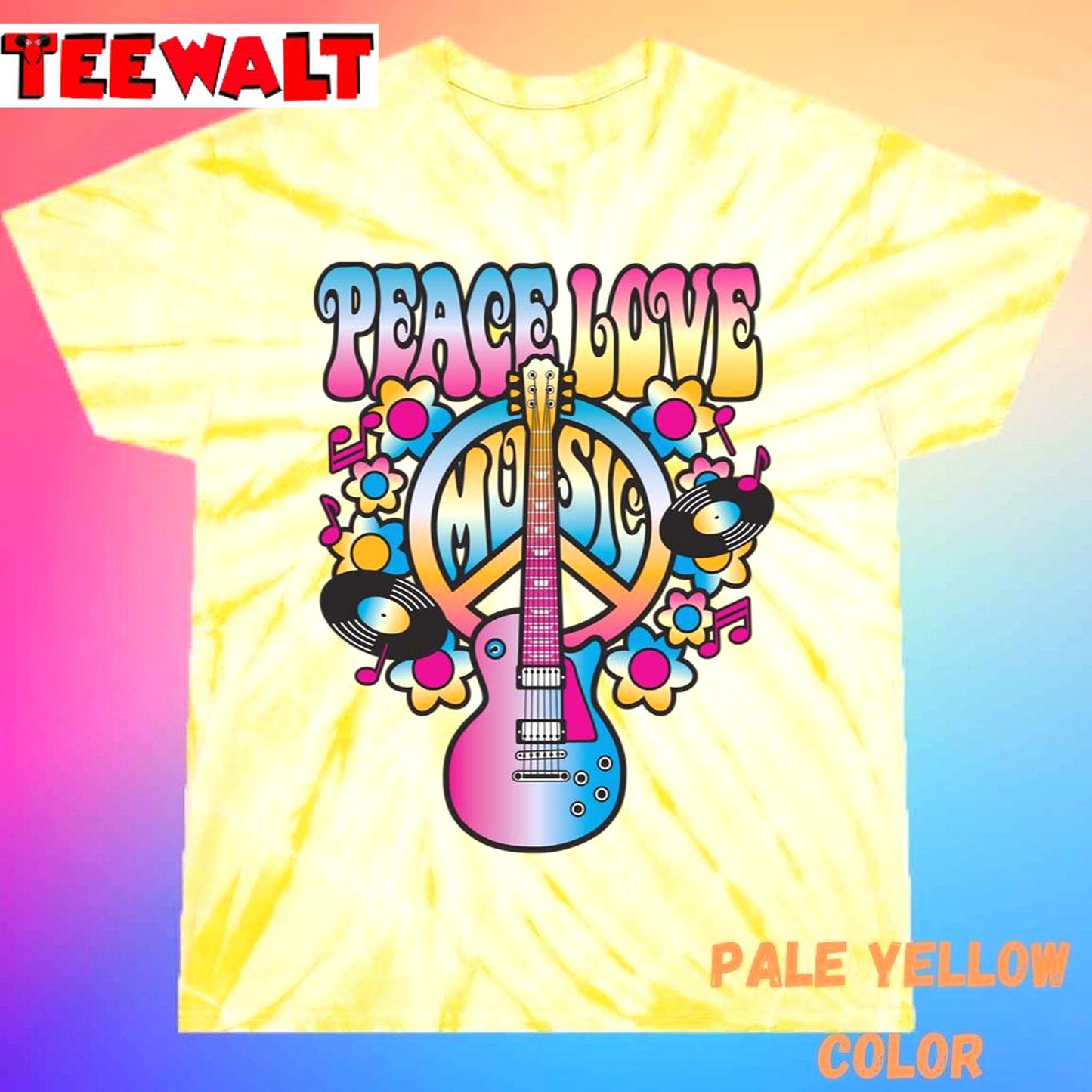 Peace, Love And Music Unisex Tie Dye Tee