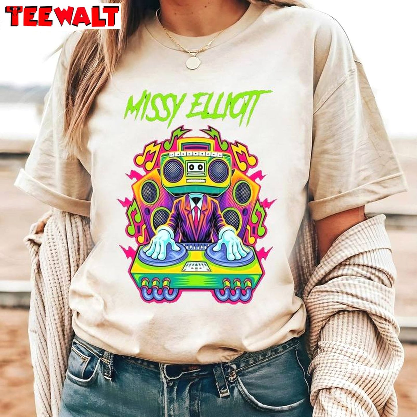 Awesome Missy Elliott Shirt, Trendy Music Tour Long Sleeve Tee Tops