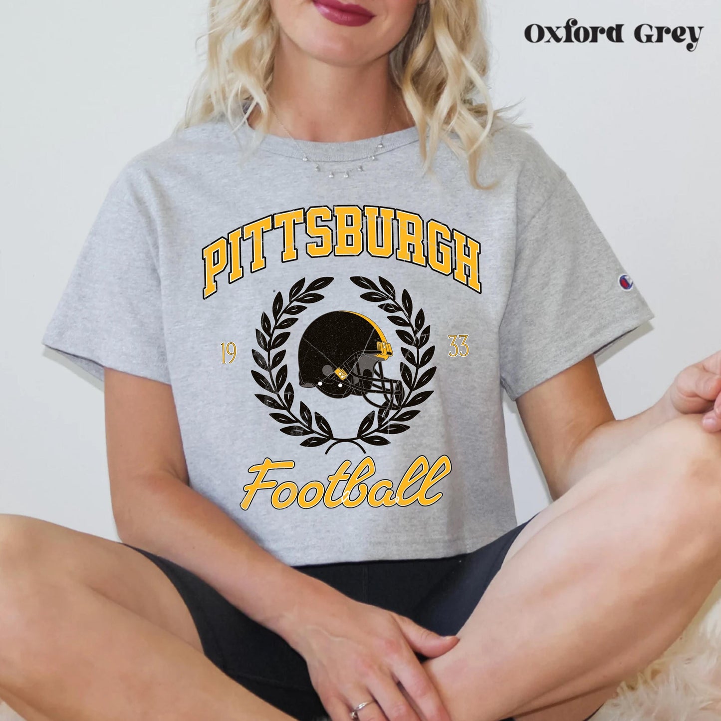 Pittsburgh Football Retro Crop Top - Vintage Game Day Outfit Shirt