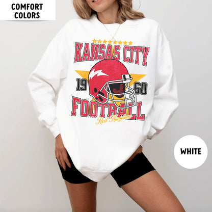 Kansas City Chiefs Vintage Football Sweatshirt, Comfortable Crewneck