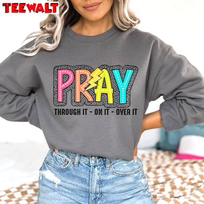 Pray On It Trendy Shirt, Dalmatian Dots Groovy Short Sleeve