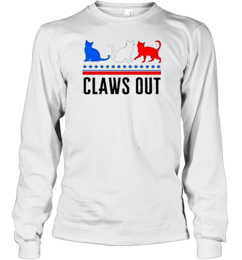 Claws Out Kamala Harris Cat Lady 2024 Feminine Women Voting T-Shirt