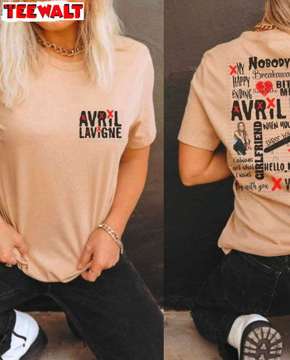 Limited Avril Lavigne Shirt, Groovy Avril Lavigne Song Title Crewneck