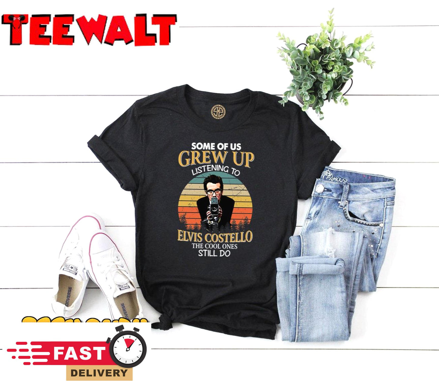 Surprise Gift Elvis Costello Just Trust Tour 2028 Some Of Us Grew Up Listening To Elvis Costello T Shirt