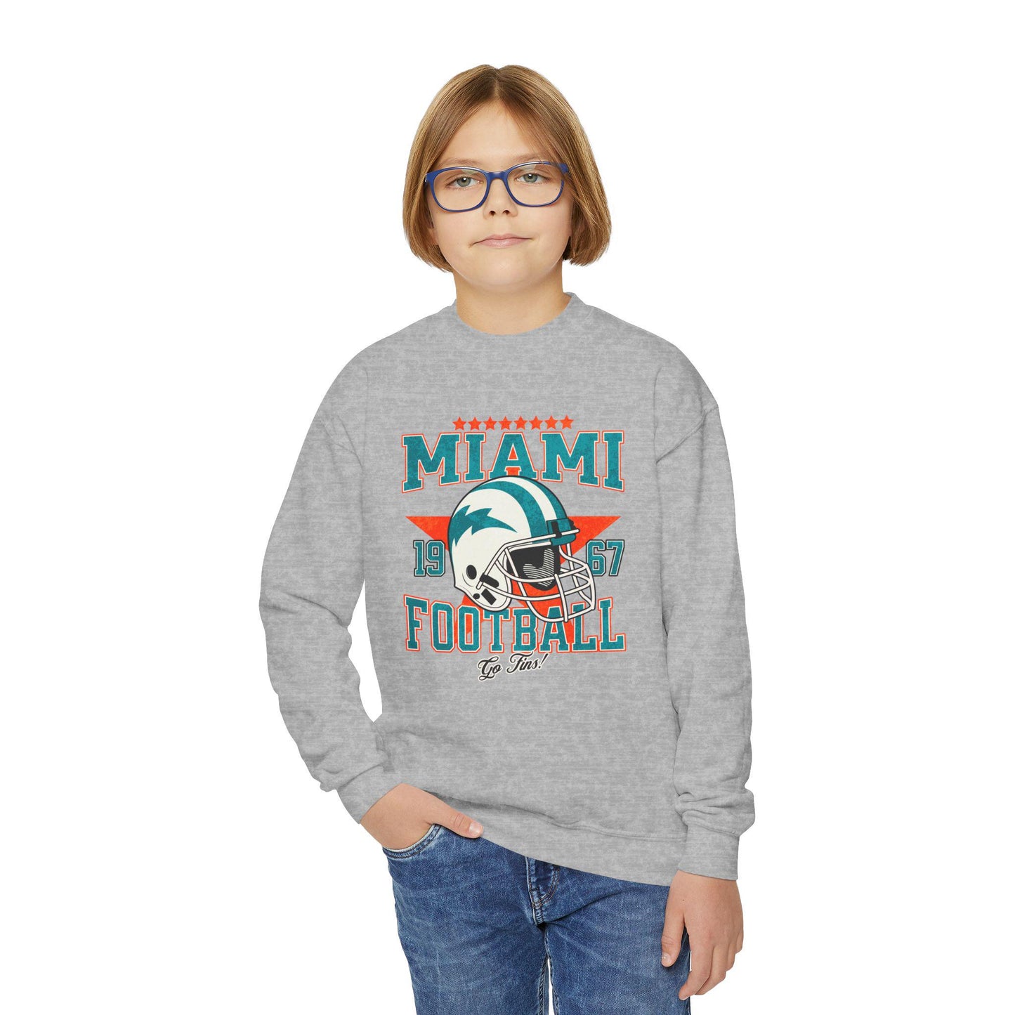 Miami Football Youth Sweatshirt - Retro Game Day Football Apparel