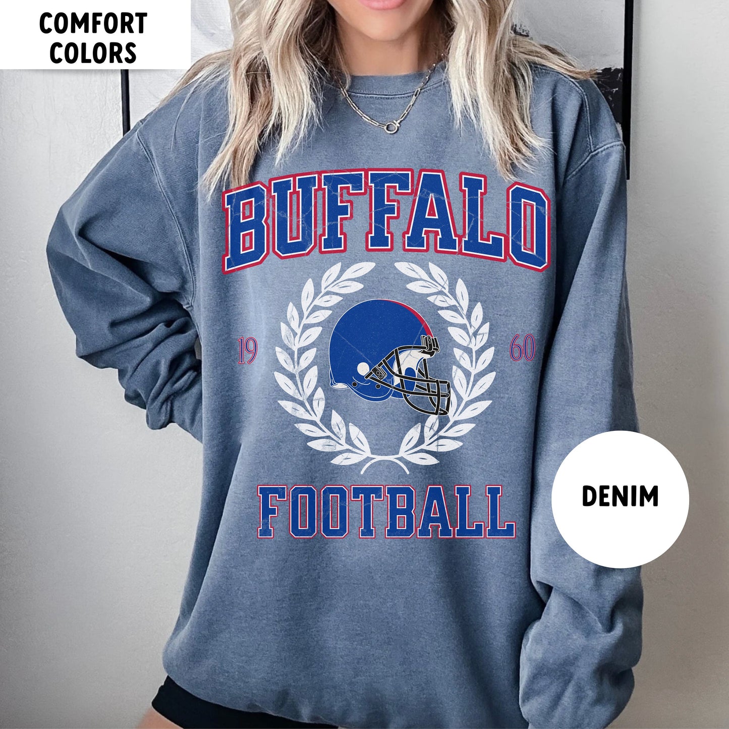 Vintage Buffalo Football Sweatshirt - Cozy Crewneck For Sports Fans