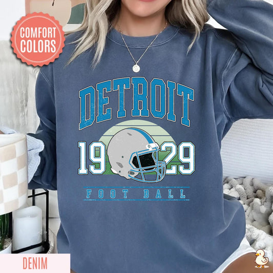 Detroit Football Comfort Colors Vintage Sweatshirt Sunday