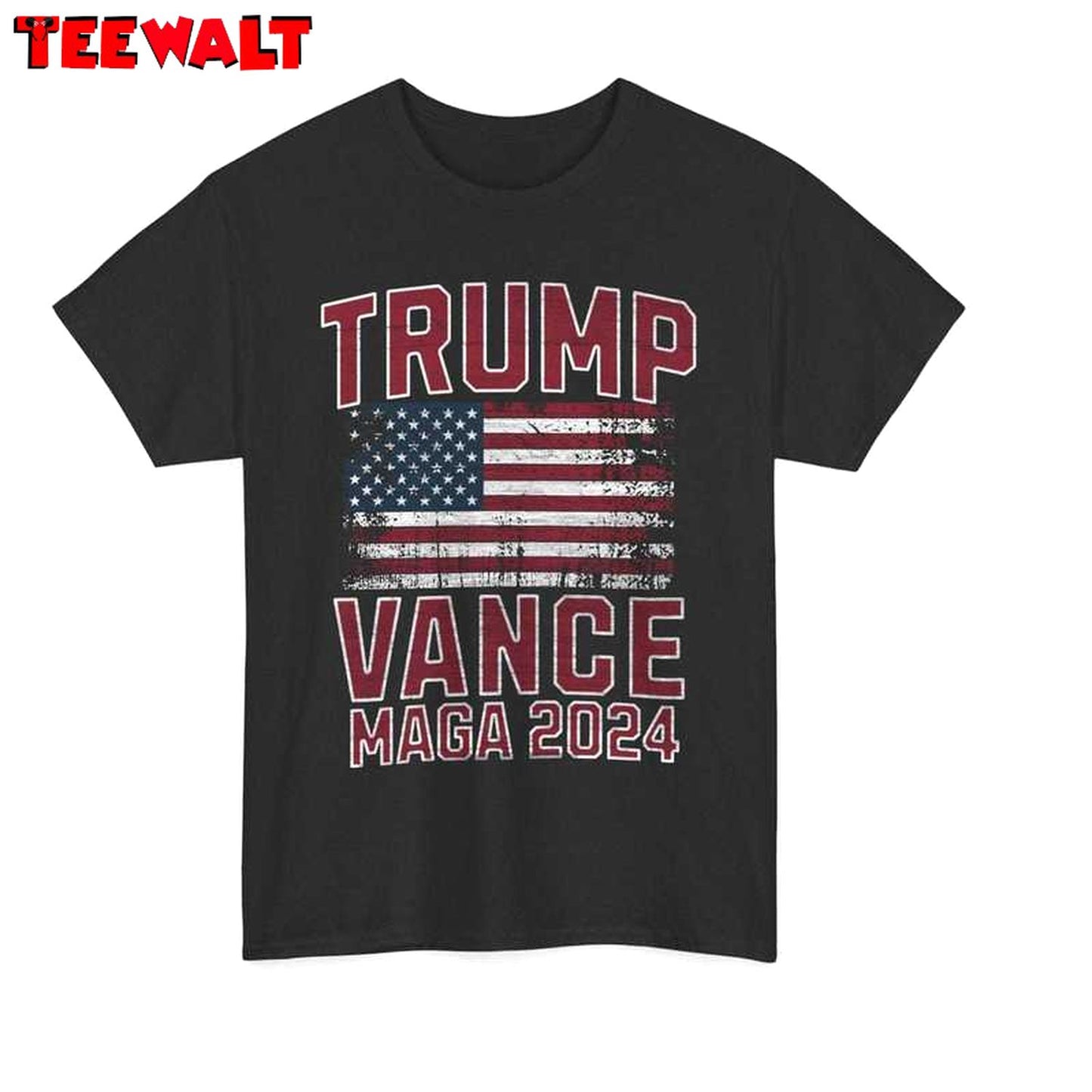 Cool Design Trump Vance Shirt, American Flag Trump Train Short Sleeve Crewneck