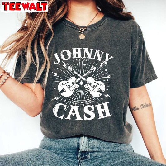 Johnny Cash Inspirational Shirt, New Rare Country Music Long Sleeve