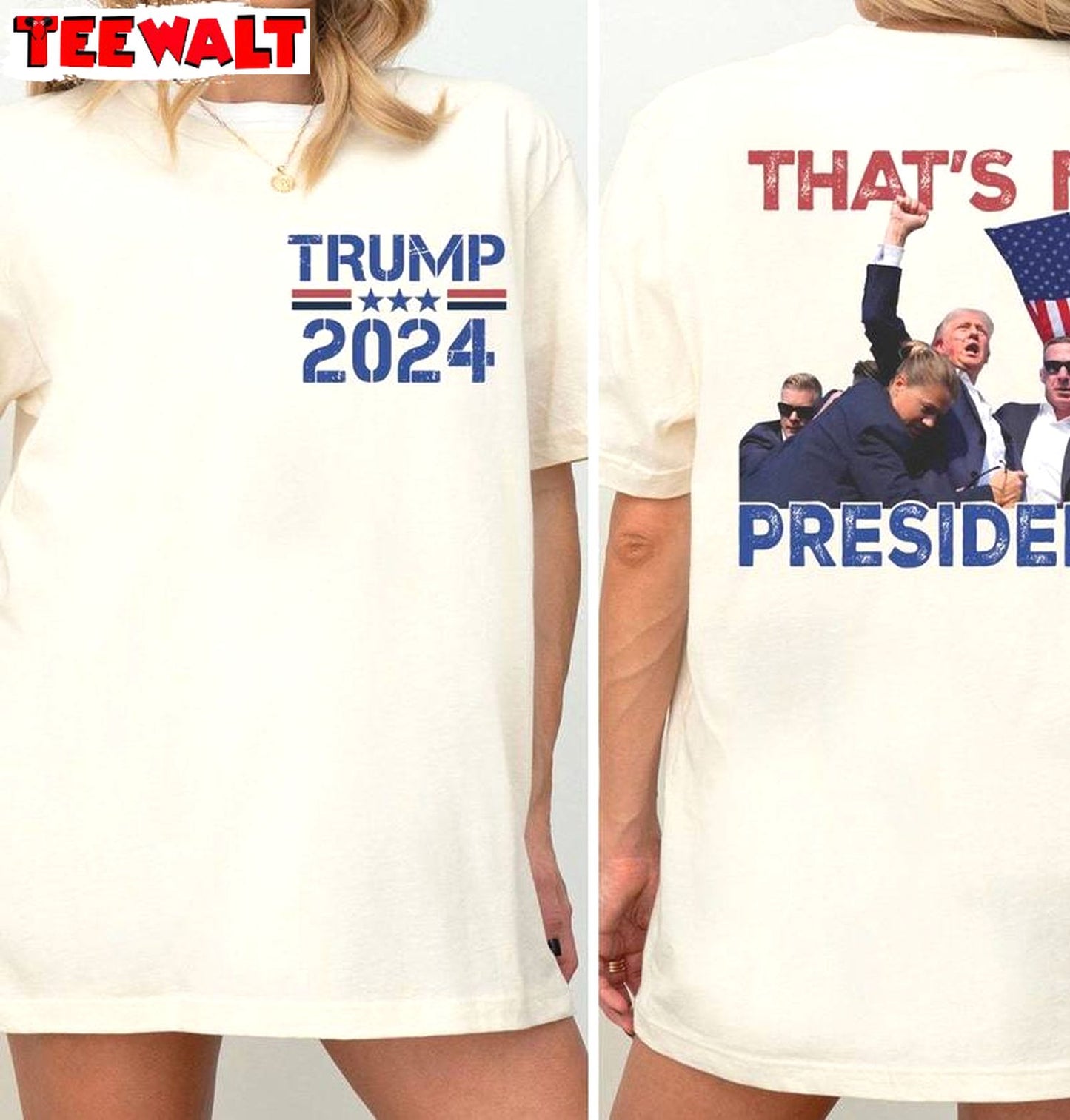 Trendy That's My President Shirt, Bulletproof Trump 2024 Crewneck Long Sleeve