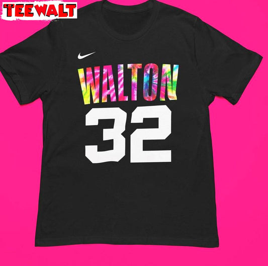 New Rare Bill Walton Shirt, Bill Walton Tie Dye 32 Portland Short Sleeve Crewneck