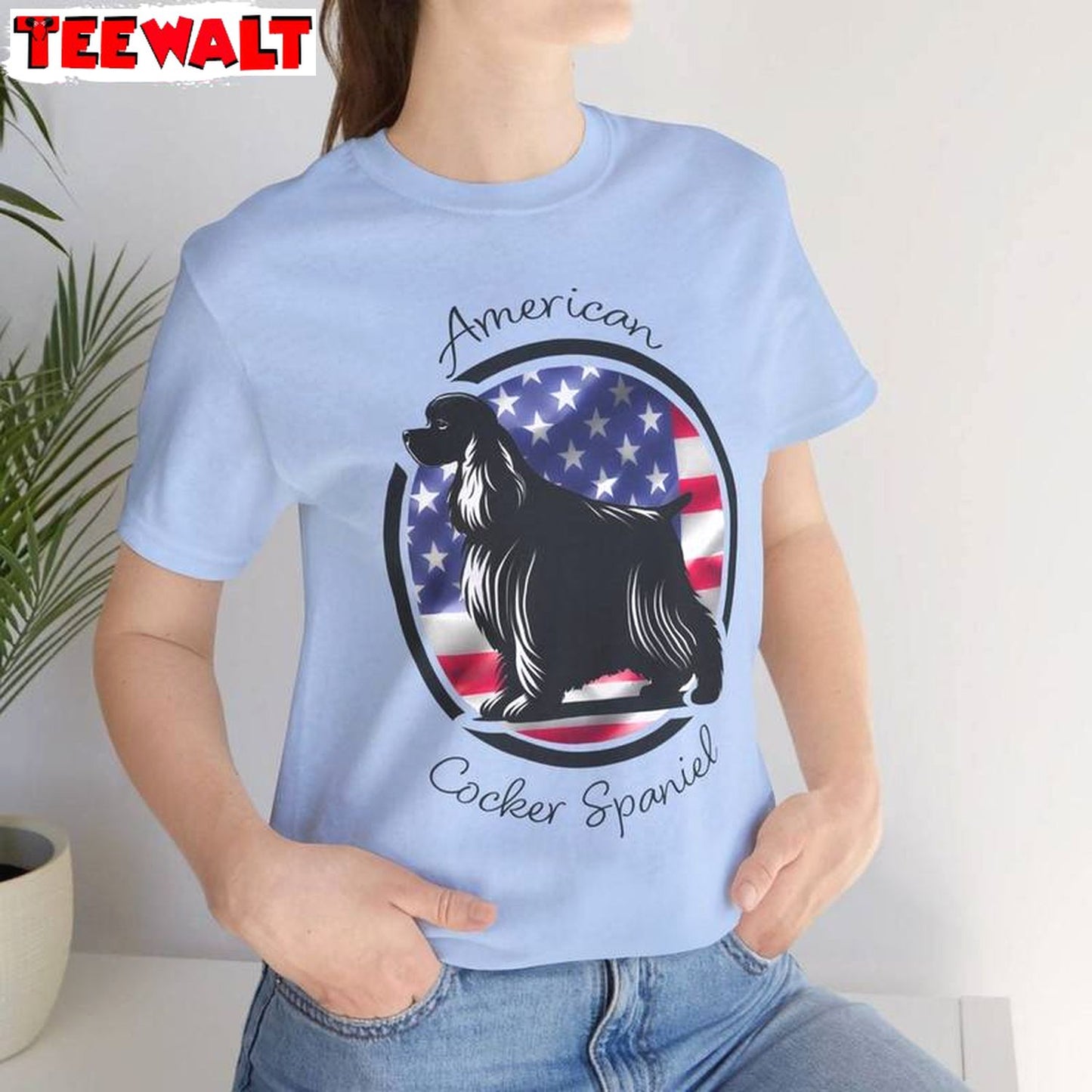 American Cocker Sweatshirt , New Rare 4th Of July Crewneck Long Sleeve