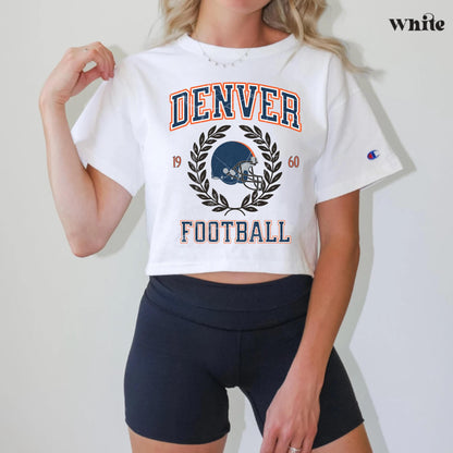 Denver Football Retro Crop Top - Vintage Game Day Outfit Shirt