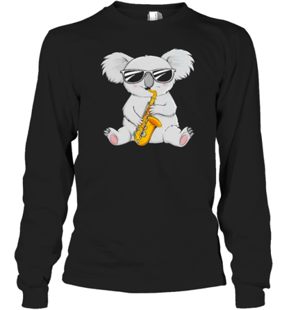 Cool Koala Playing Saxophone Cute Jazz Music T-Shirt