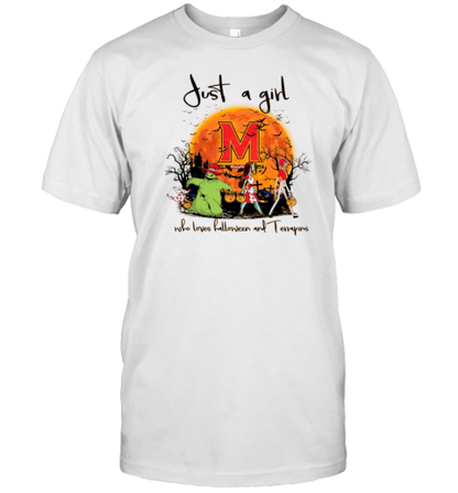 Just A Girl Who Love Halloween And LSU Tigers Football T-Shirt