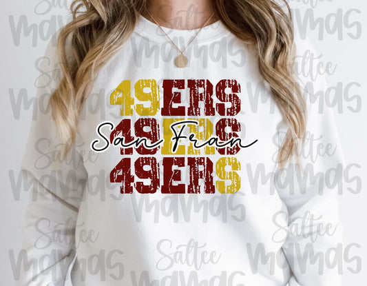 Triple 49Ers Stack San Francisco Football Apparel Gift Idea