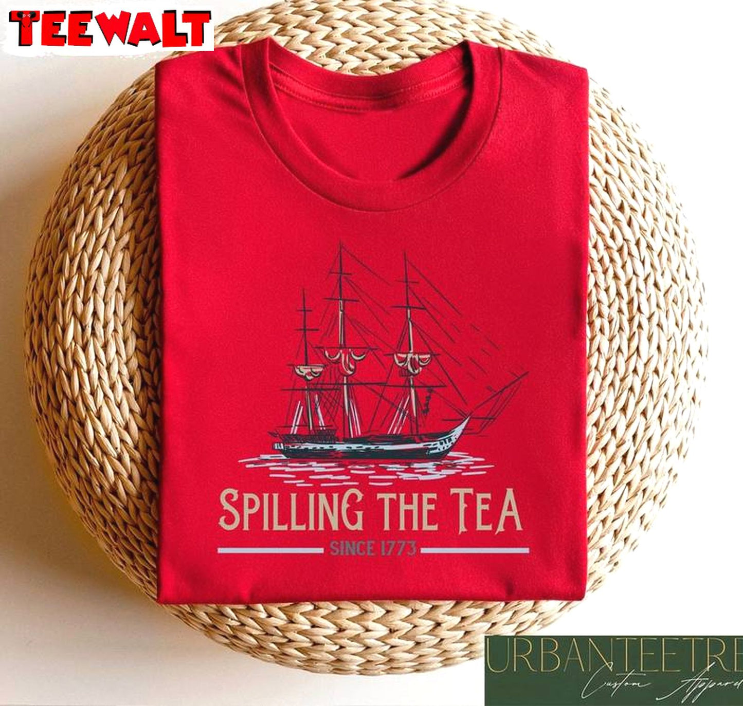 Comfort Spilling Tea Since 1773 Shirt, Groovy Independence Unisex Hoodie Short Sleeve