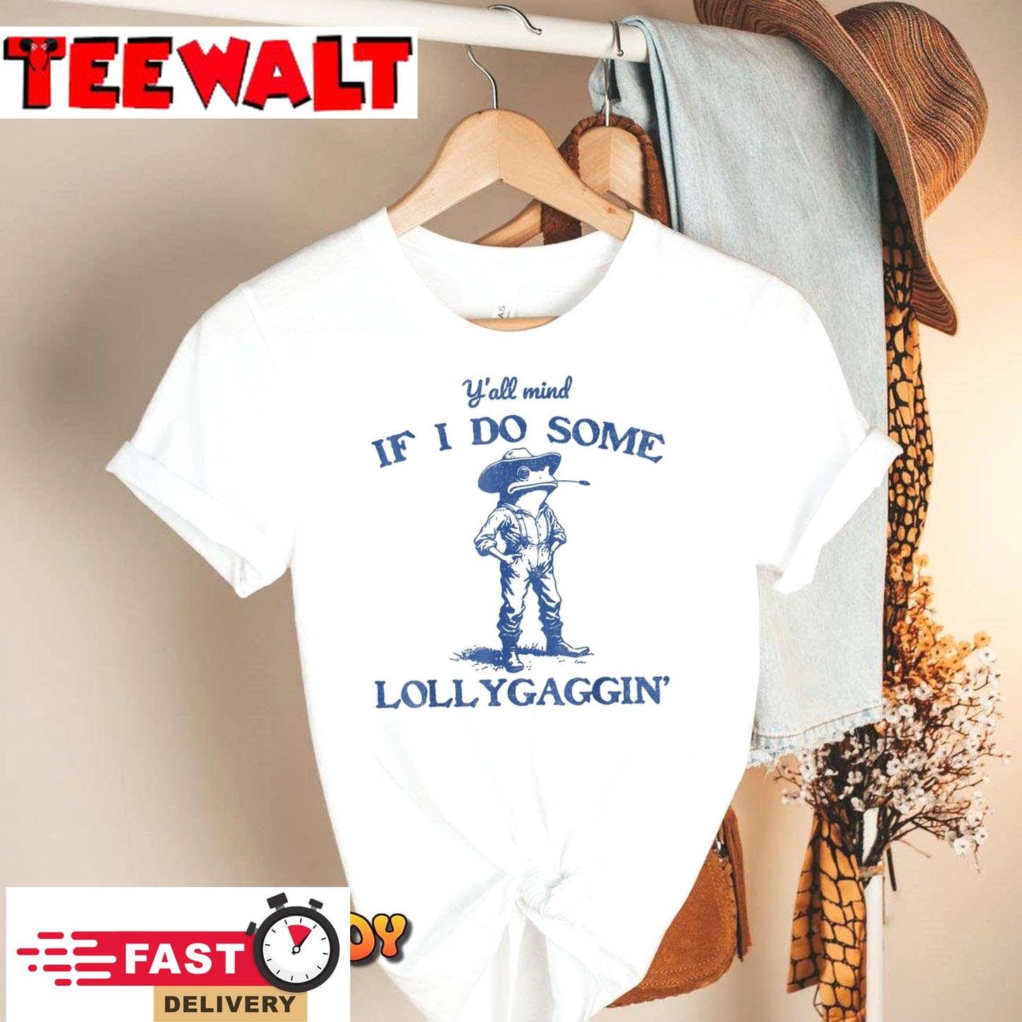 Y'all Mind If I Do Some Lollygagging Cowboy Frog T-Shirt