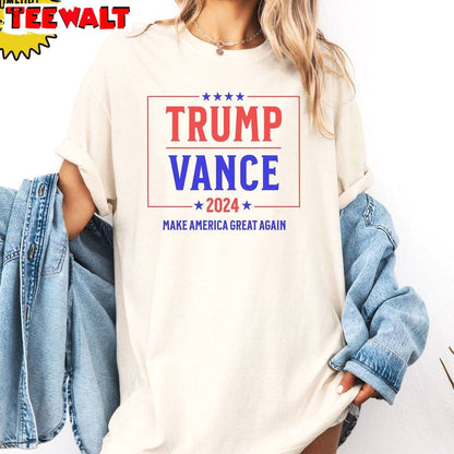 Awesome Trump Vance Shirt, Groovy Trump 2024 Election Tee Tops Sweater