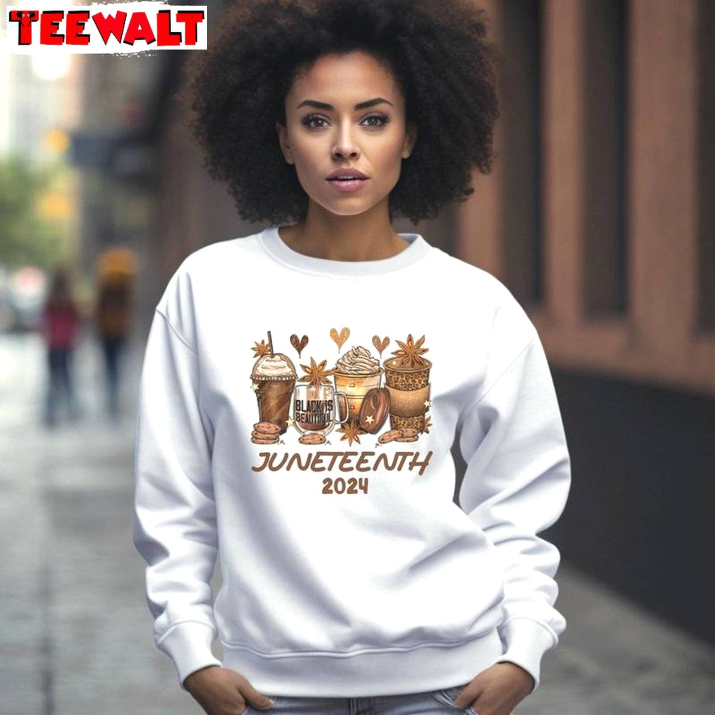 Juneteenth 2024 Coffee Lover Sweatshirt , Creative Juneteenth Coffee Shirt Crewneck