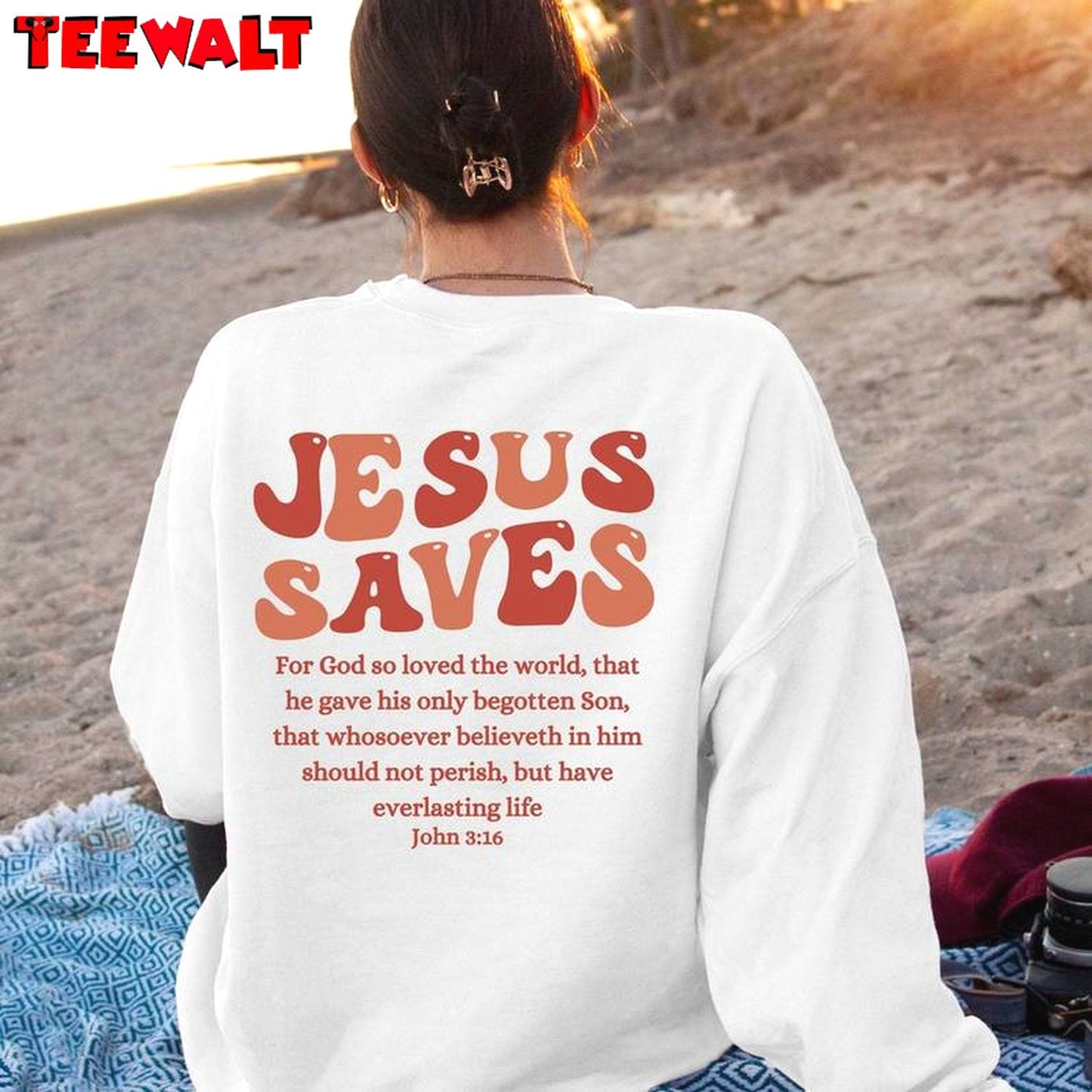 Jesus Saves Comfort Shirt, Cool Design Religious Unisex Hoodie Short Sleeve