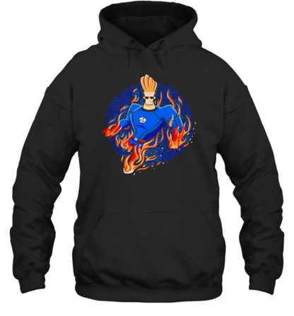 Johnny Bravo And Johnny Storm Human Torch Flame On Momma Mashup T-Shirt