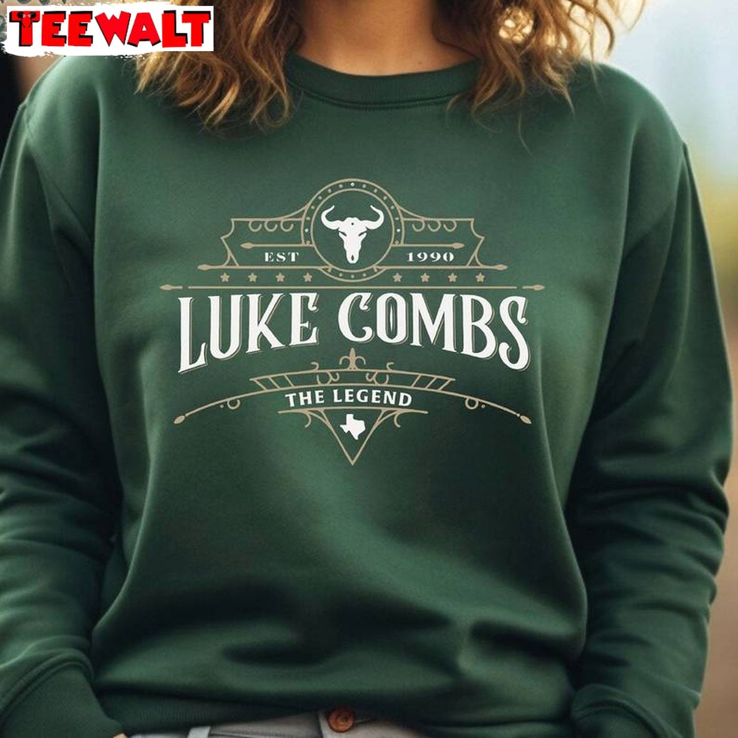 Groovy Cowboy Sweatshirt , New Rare Luke Combs World Tour