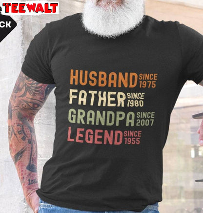 Husband Father Grandpa Legend Trendy Shirt, Groovy Sweatshirt Hoodie For Father's Day