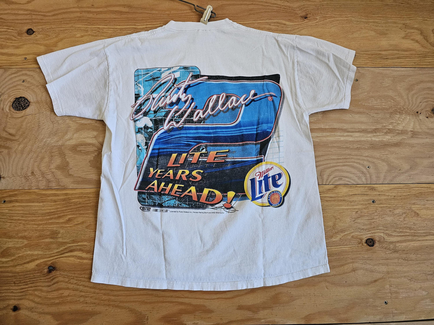 Rusty Wallace Nascar T-Shirt, Double Sided Graphic Chase M