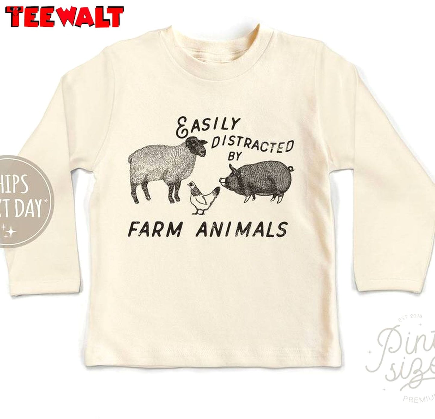 Easily Distracted By Farm Animals Sweatshirt , Chicken Sheep Cow Hoodie T Shirt