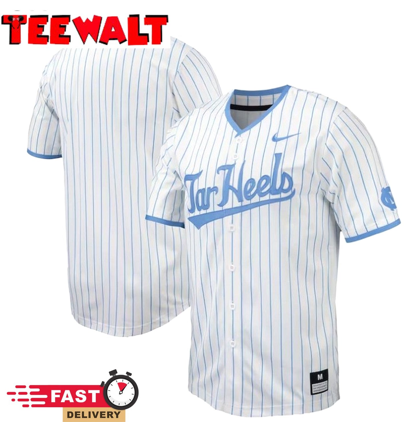 White North Carolina Tar Heels Pinstripe Replica Baseball Jersey