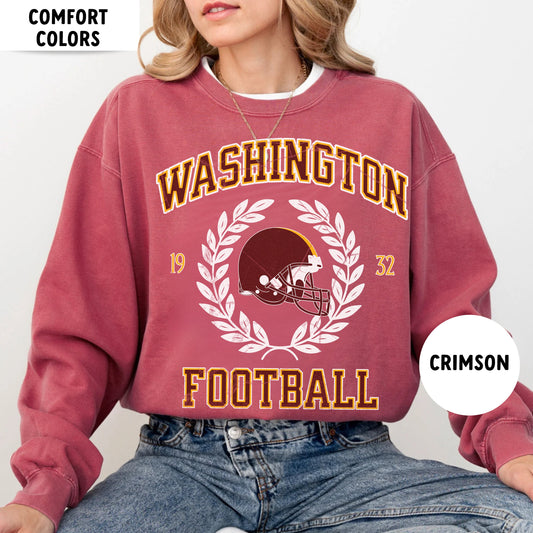 Comfort Colors Washington Football Commander Sweatshirt Vintage Hoodie