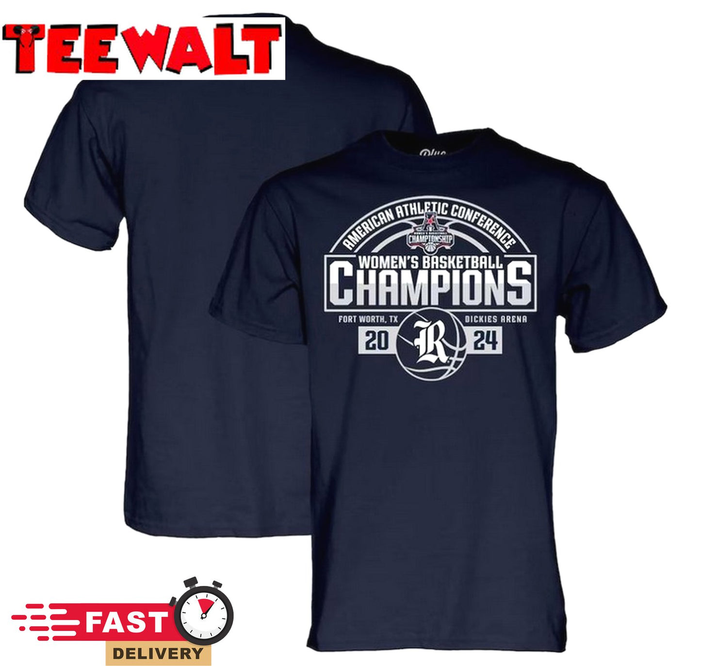 Rice Owls Blue 2024 AAC Women's Basketball Champions T-Shirt