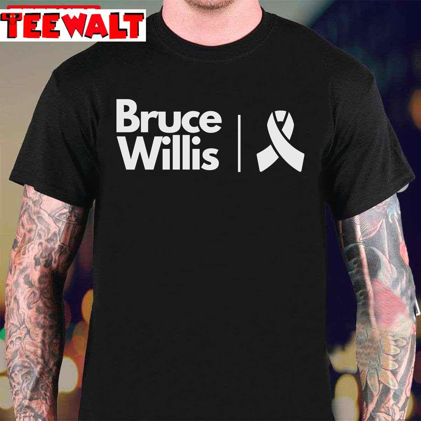 Bruce Willis With Aphasia Grey Ribbon Unisex T-Shirt