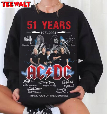 New Rare Acdc Band Shirt, Rock And Roll Inspirational Unisex Hoodie Crewneck