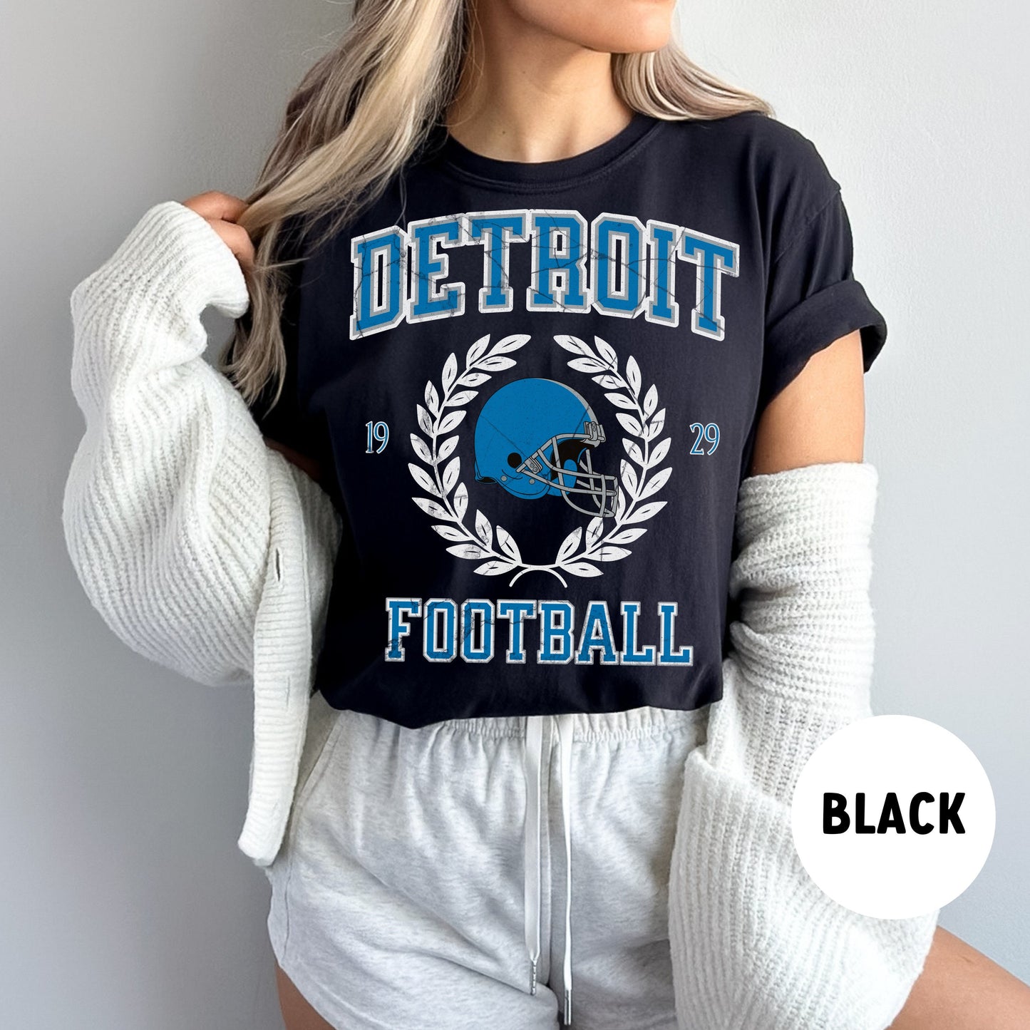 Detroit Football Retro Lion Shirt - Comfort Colors Gift For Jared Goff Fans