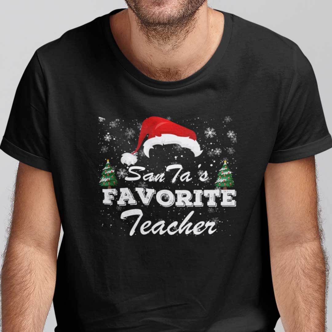 Teacher Christmas Tree Shirt Santa's Favorite Teacher