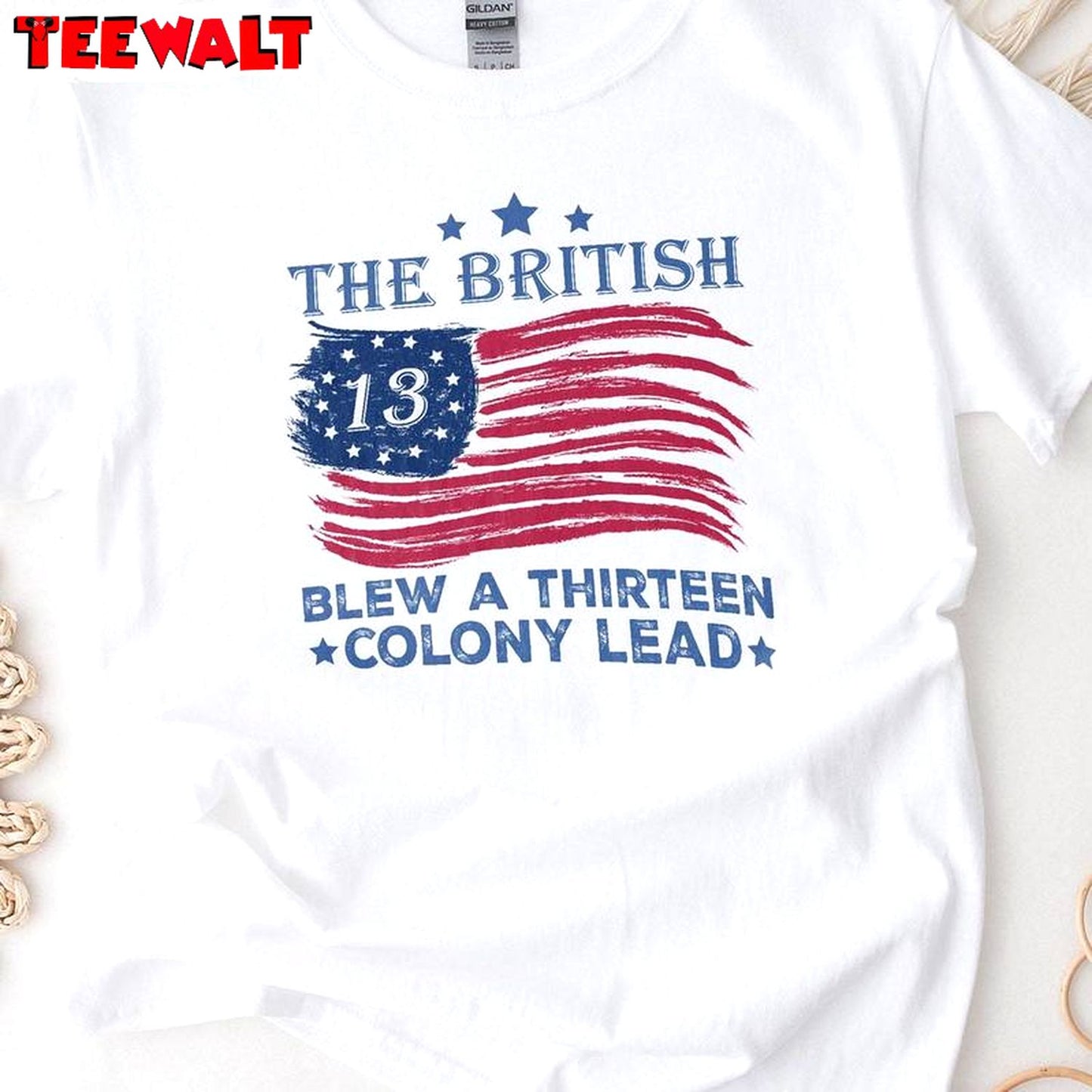 Comfort Colors British Blew 13 Colony Lead Shirt, 4th Of July Short Sleeve Long Sleeve