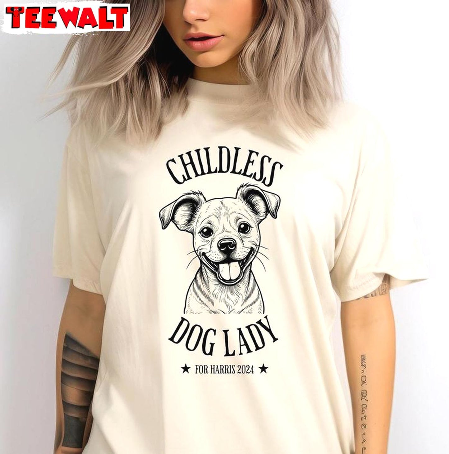 2024 Childless Dog Ladies For Kamala Shirt, Miserable Dog Lady Crewneck Tee Tops