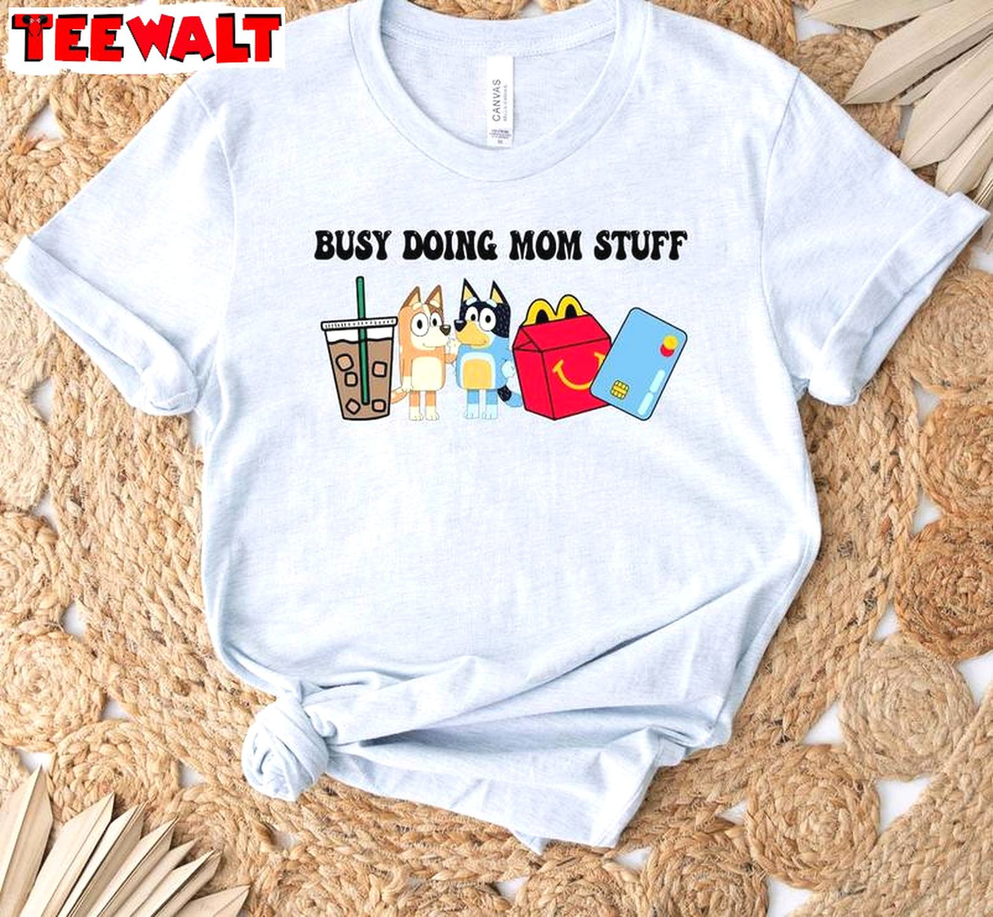 Busy Doing Mom Stuff Funny Shirt, Mama Funny Dog Long Sleeve Crewneck Sweatshirt